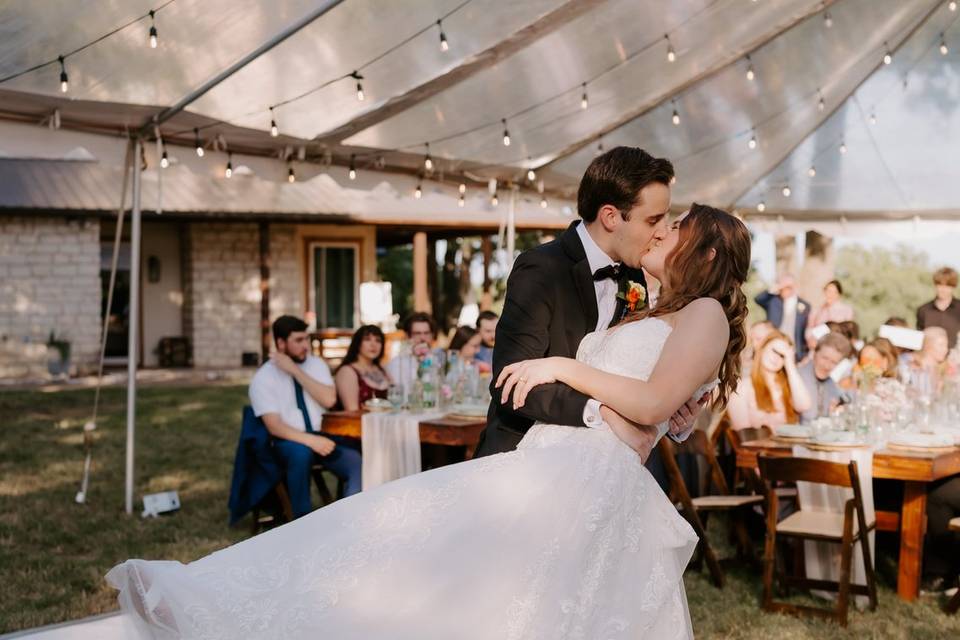 Tented reception first dance