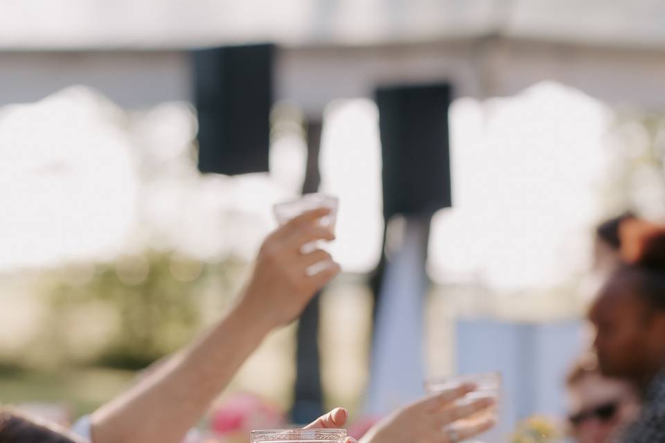 Golden hour rosé toast