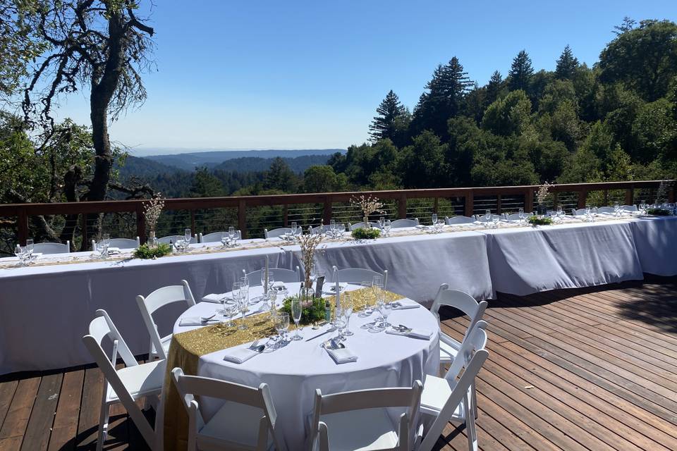 Reception on the deck with view