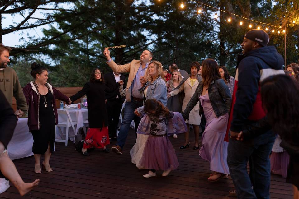 Dancing on the deck.