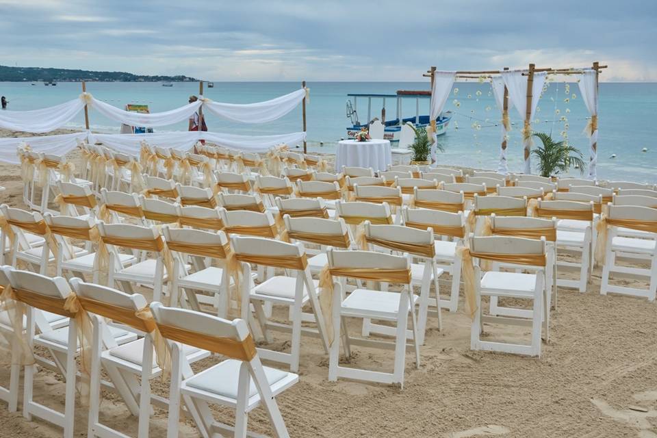 Custom ceremony set on beach