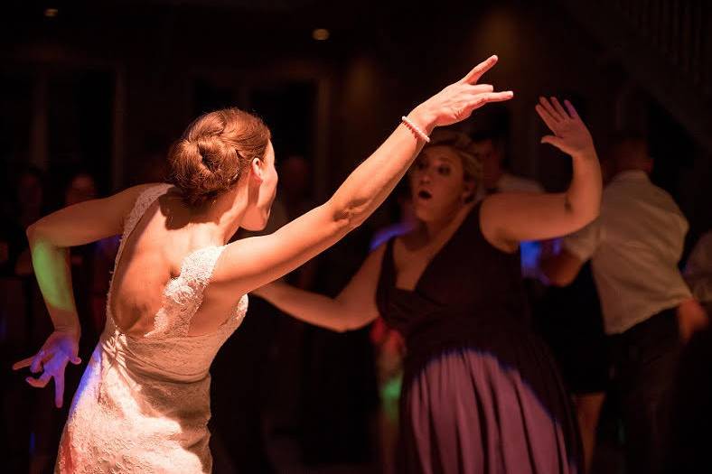 The bride with her bridesmaid