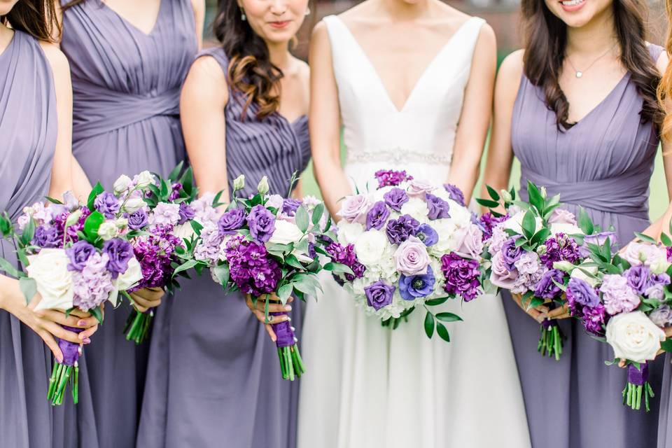 Purple and lavender bouquets