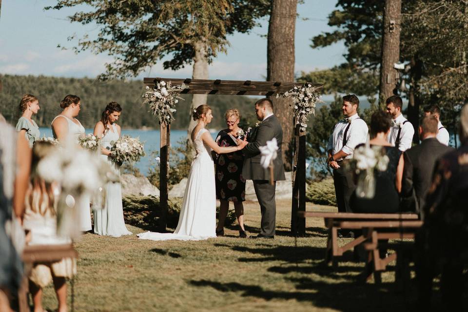 Ceremony with Lakefront Views