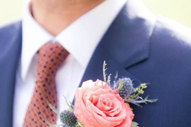 Peach corsage