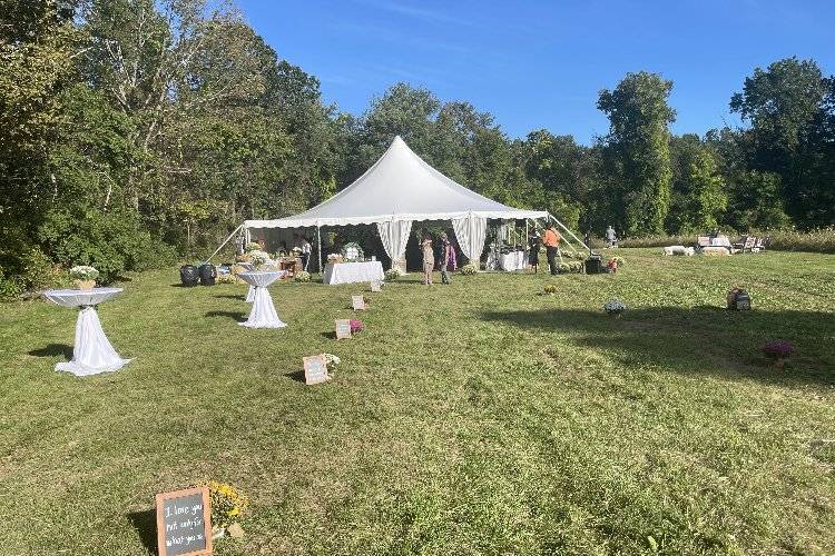 Tented outdoor wedding