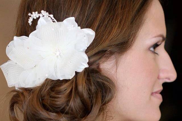 Flower on the bride's hair