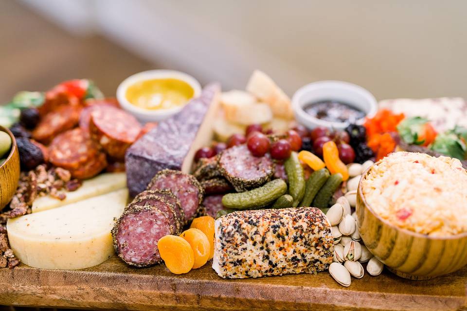 Colorful charcuterie board