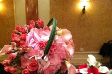 Pink flower centerpiece