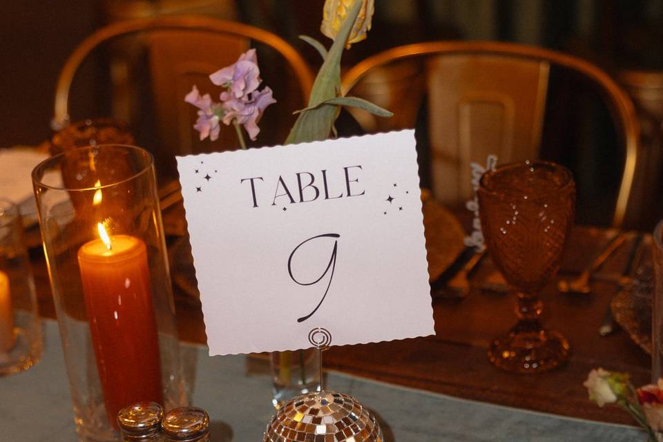 Disco Table Numbers