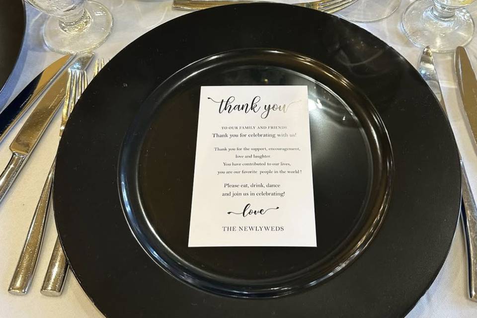 Thank you to guests