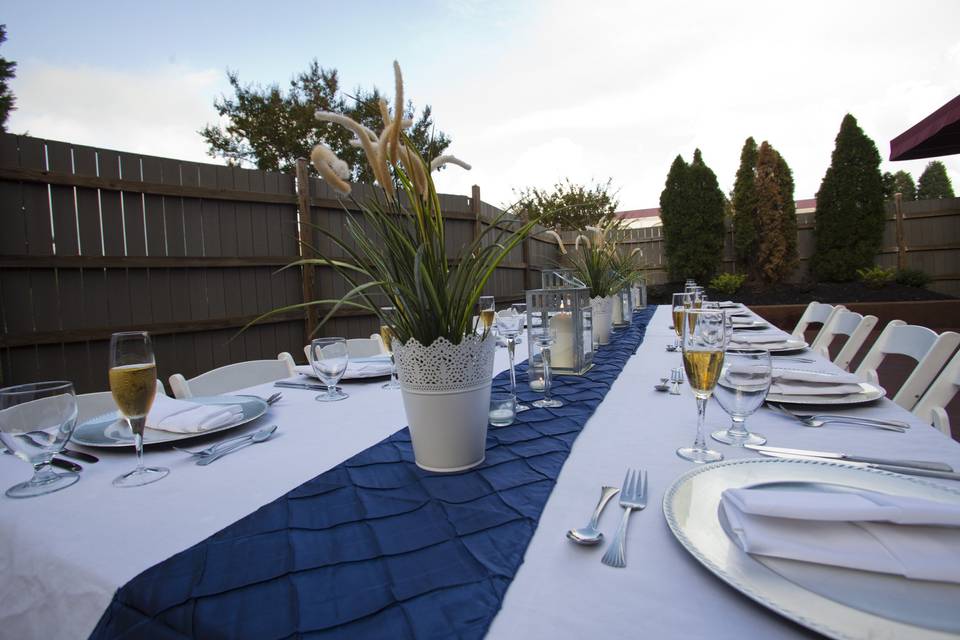 Navy Pintuck Table Runner