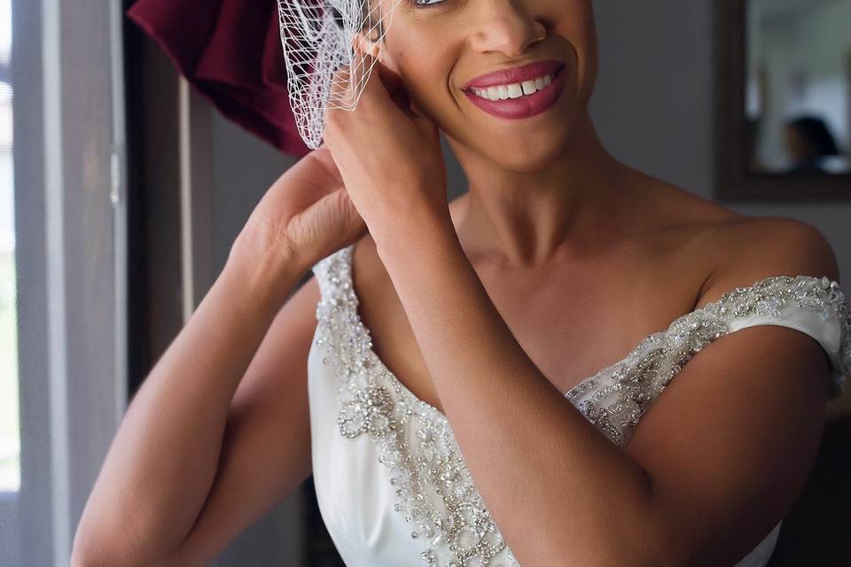 Bride getting ready