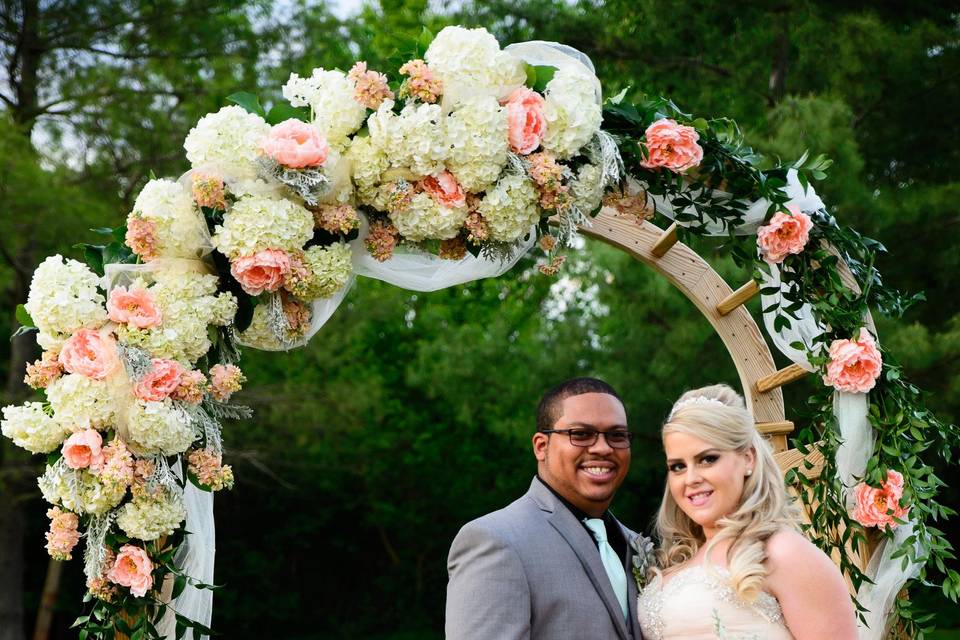 Floral aisle and arch decor