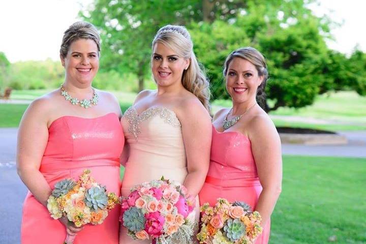 Bride and bridesmaids