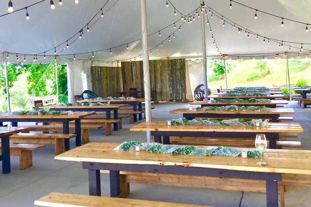Inside tent