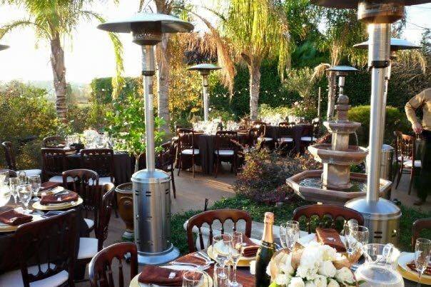 Table setup with flower centerpiece