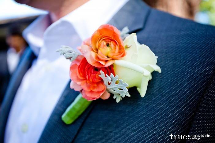 Orange boutonniere