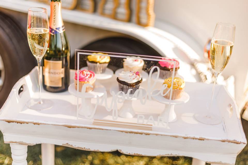Champagne and cupcakes