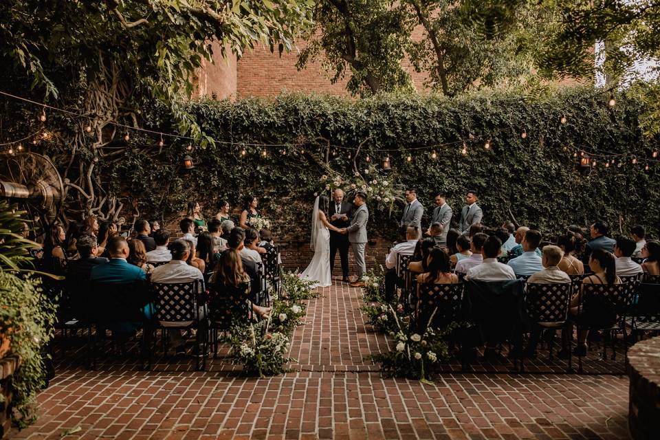 Dreamy courtyard wedding