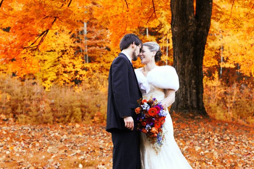 Fall Portrait of Bride and Groom
