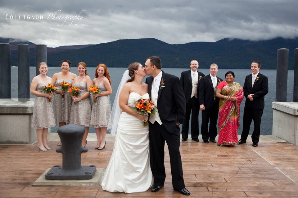 Bridal Party Kiss