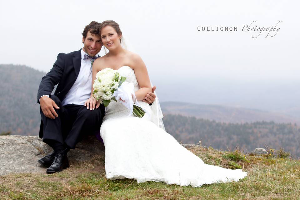 Bride and Groom Portrait on Gore Mt.