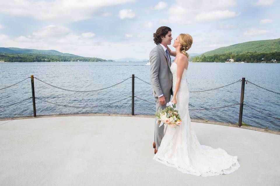 Bride and Groom on Lake George