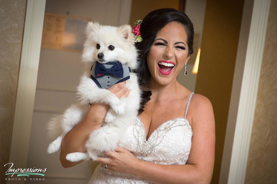 The bride and her pup