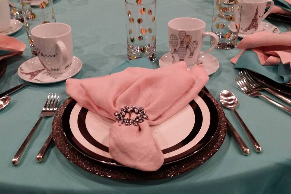 Pink table napkins