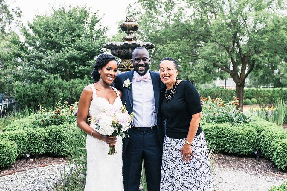 The bride and groom