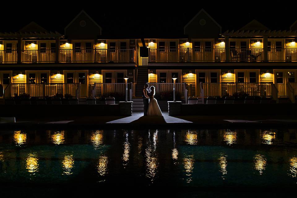 Romantic evening reflection