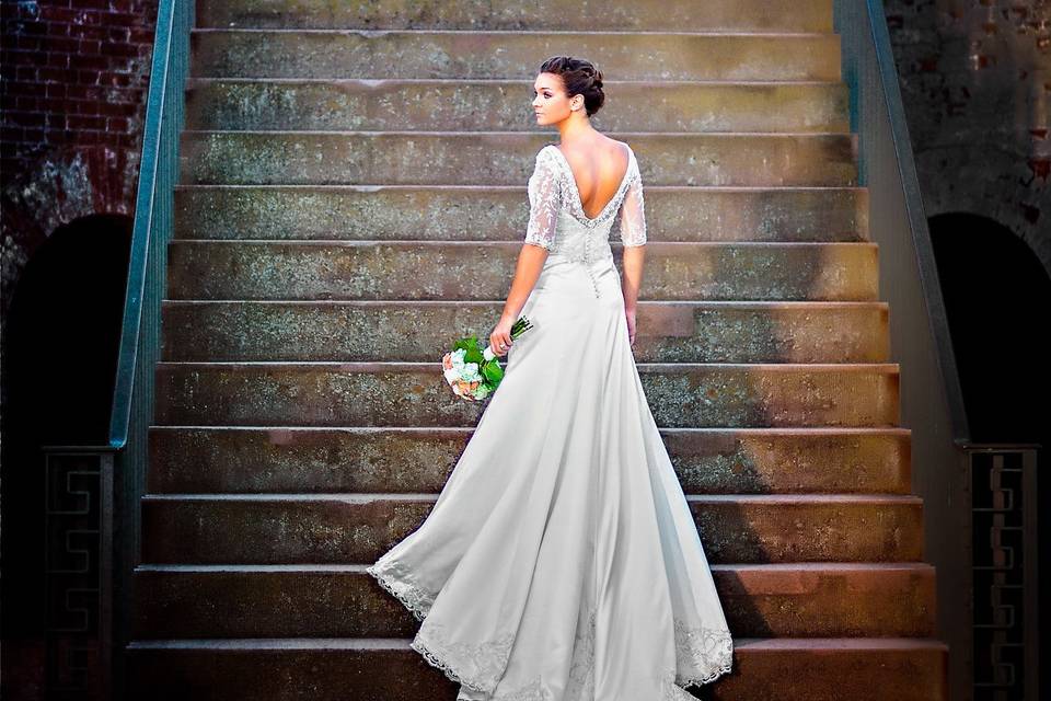 Bride on the staircase