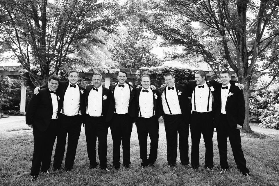 Groomsmen and the groom