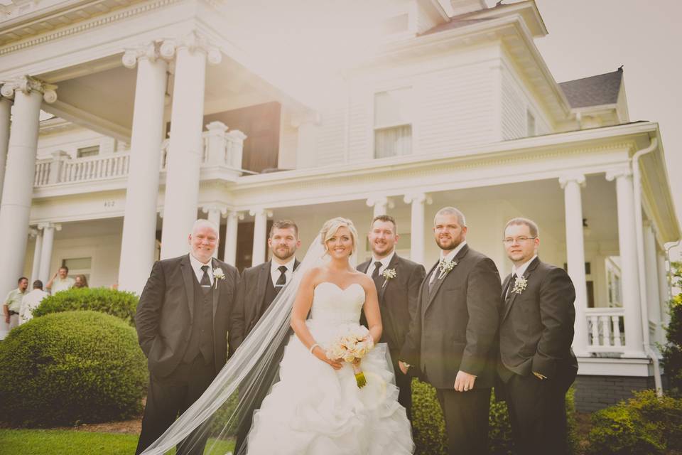 Bride and the groomsmen