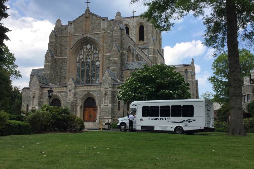 Parked by the church