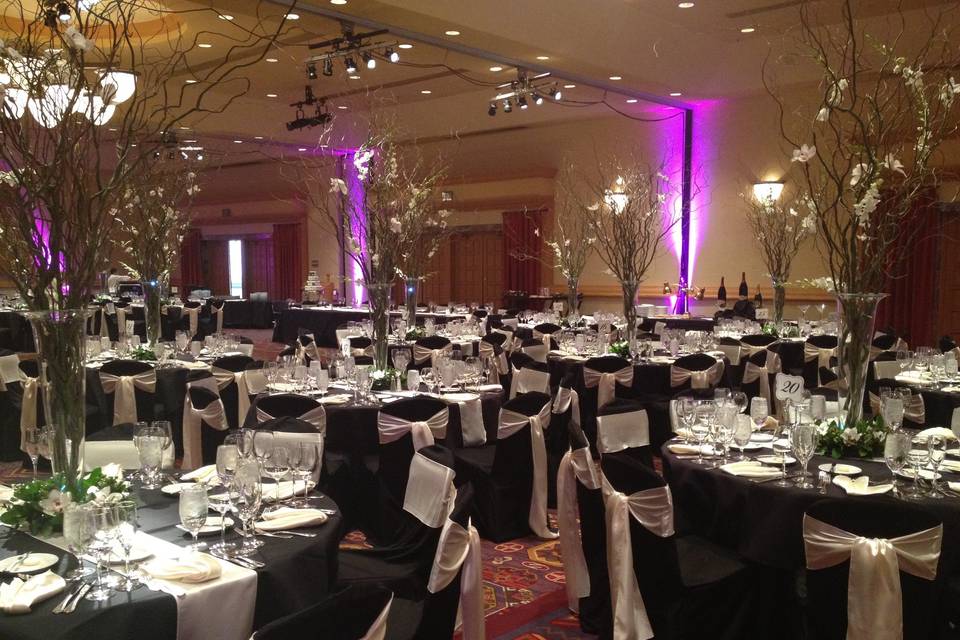 Black and silver table setup