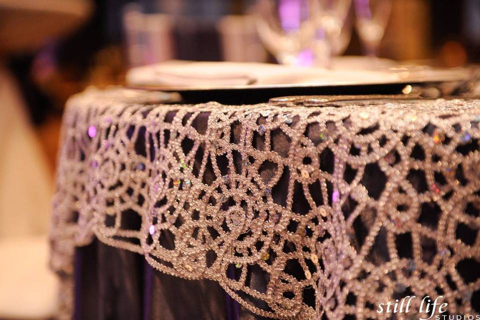 Linen with crystal details