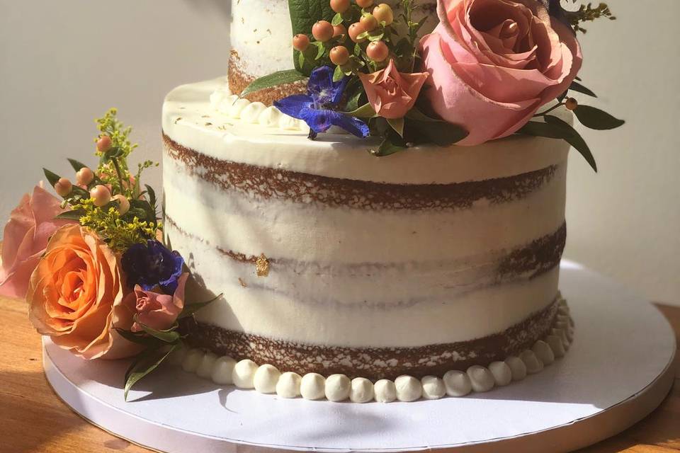 2 tier naked cake