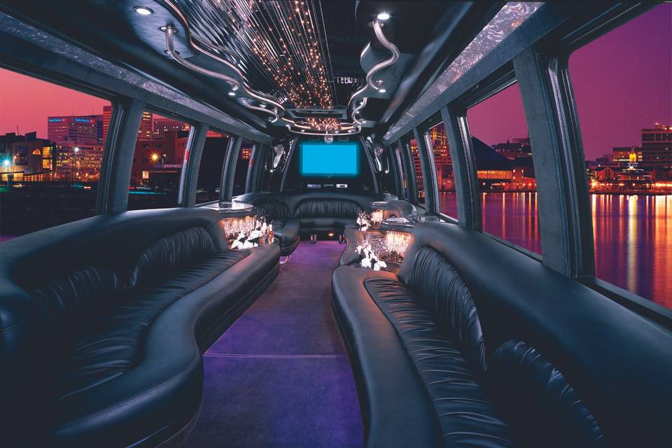 30 passenger limo-bus interior