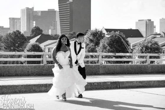 The bride and groom