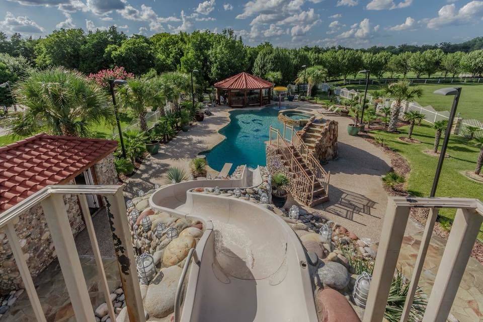View from tall water slide