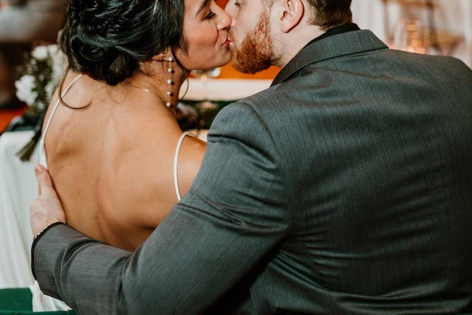 Bride and groom at venue