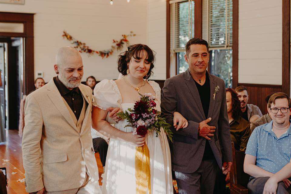 Light-filled chapel wedding