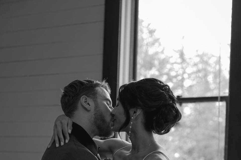 Bride and groom at venue