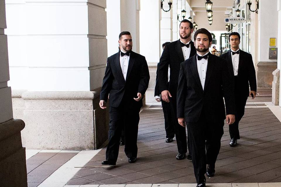 The groom with his groomsmen