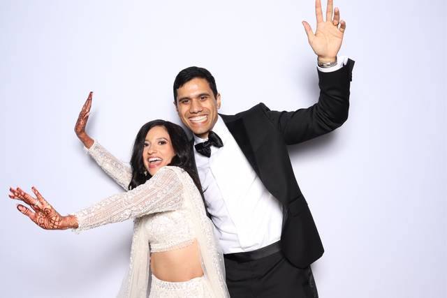 Bride and groom dancing