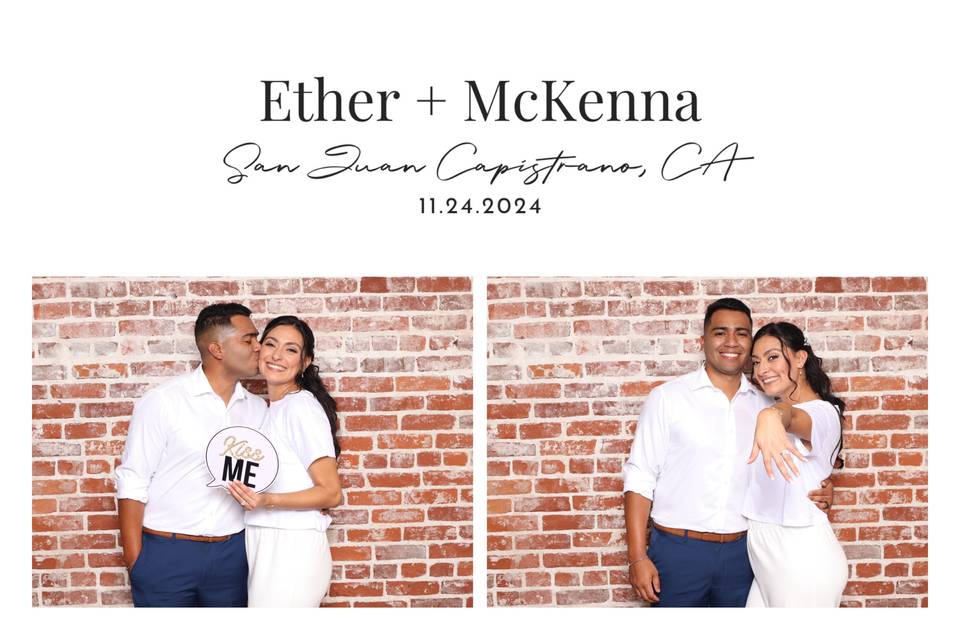 Couple brick backdrop