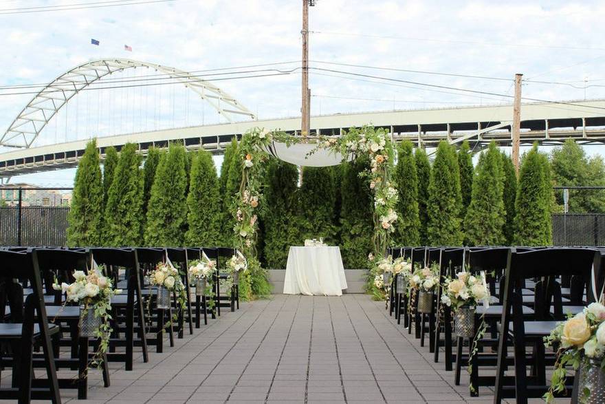 Outdoor wedding setup