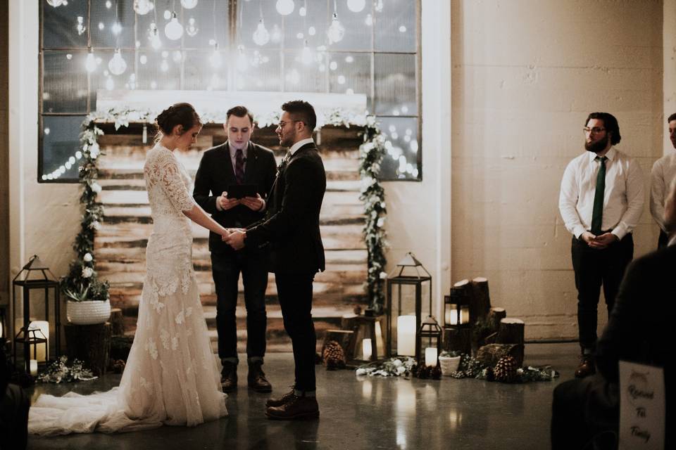 Indoor wedding ceremony